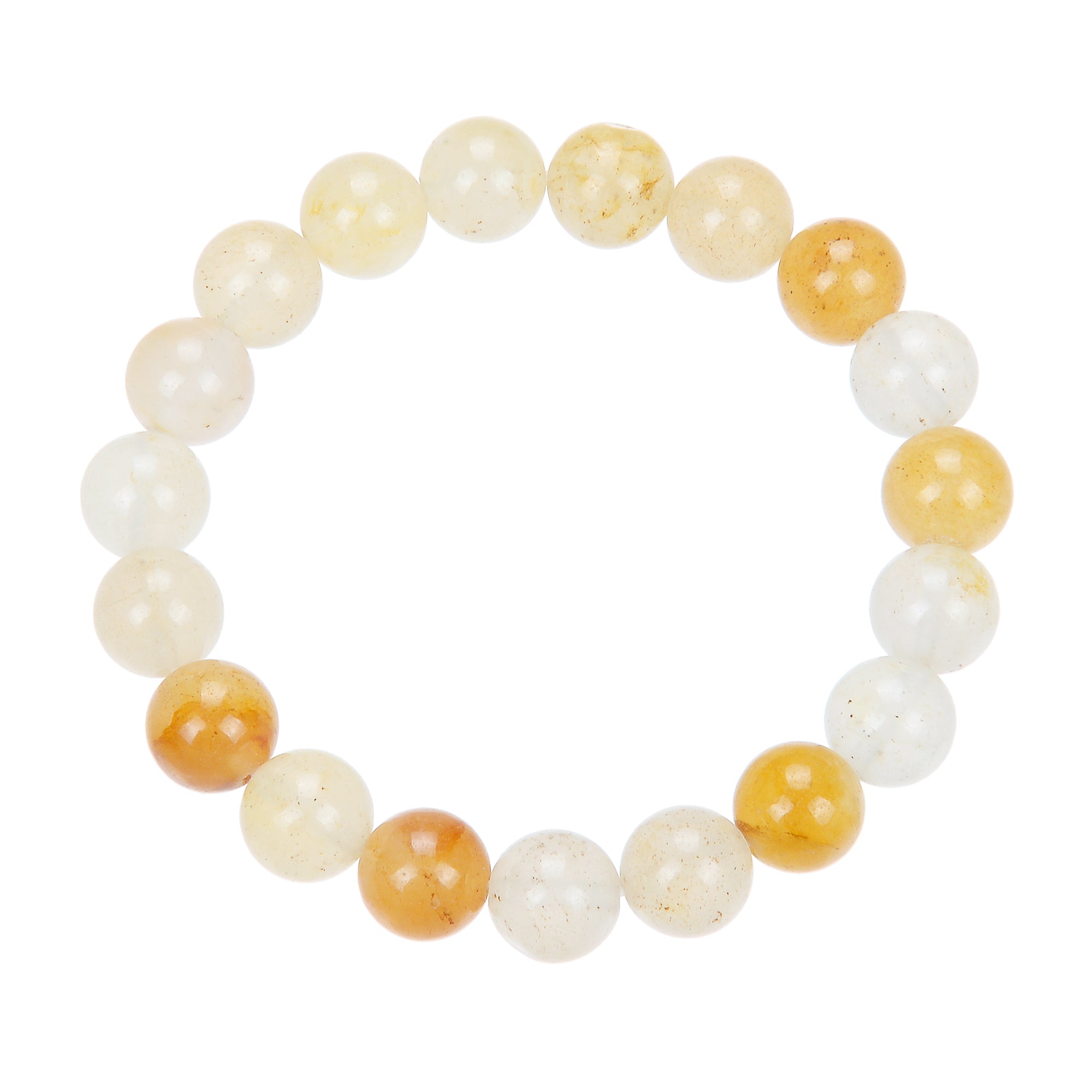 Golden Jade Stone Stretch Bracelet B1993-12MM