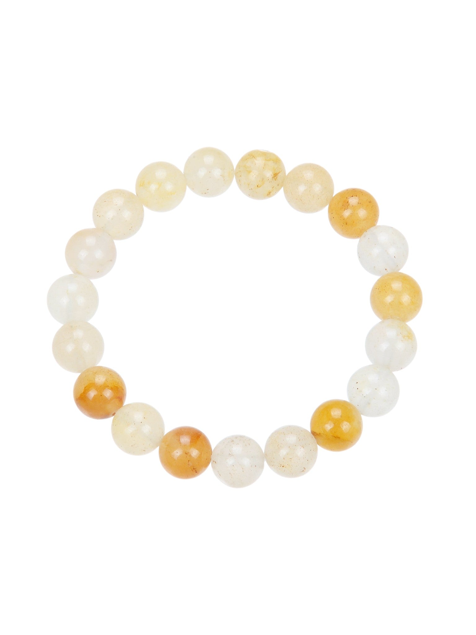 Golden Jade Stone Stretch Bracelet B1993-12MM