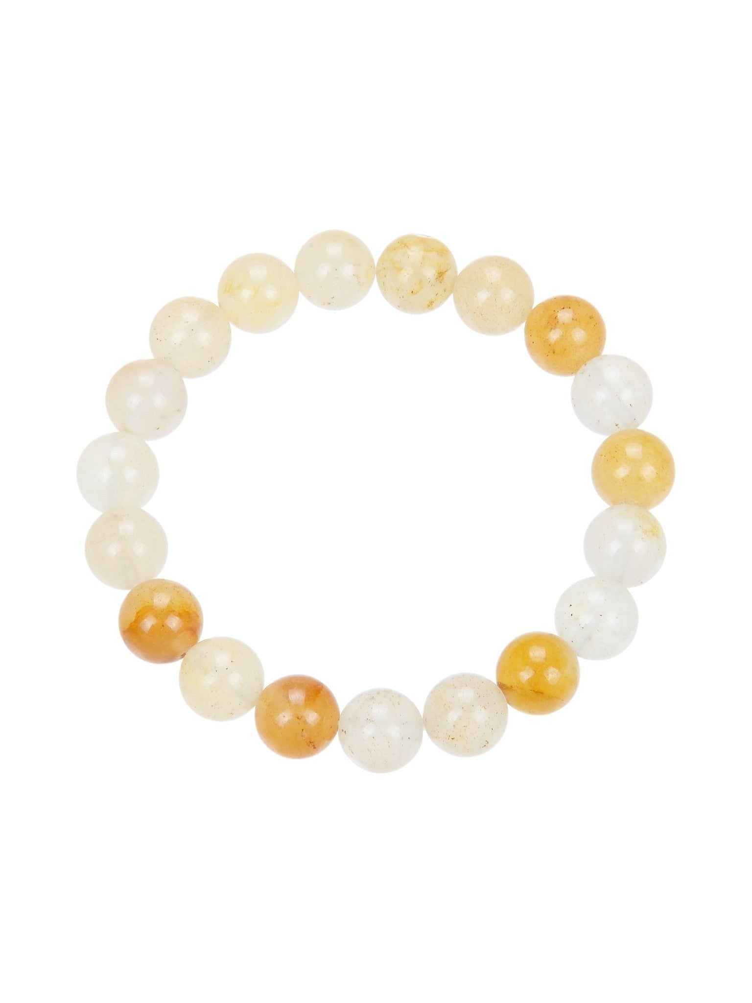 Golden Jade Stone Stretch Bracelet B1993-10MM