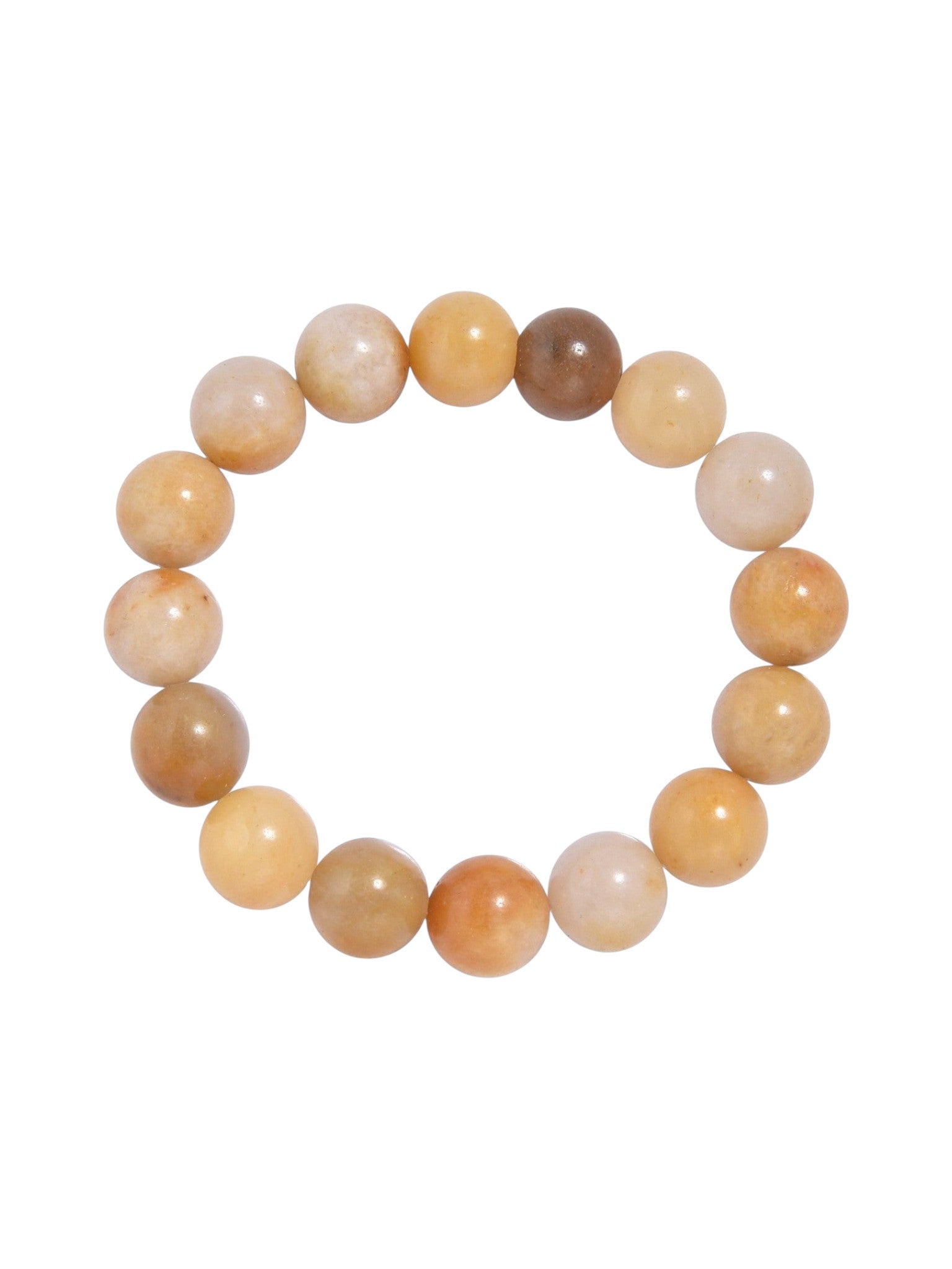 Golden Jade Stone Stretch Bracelet B1993-10MM