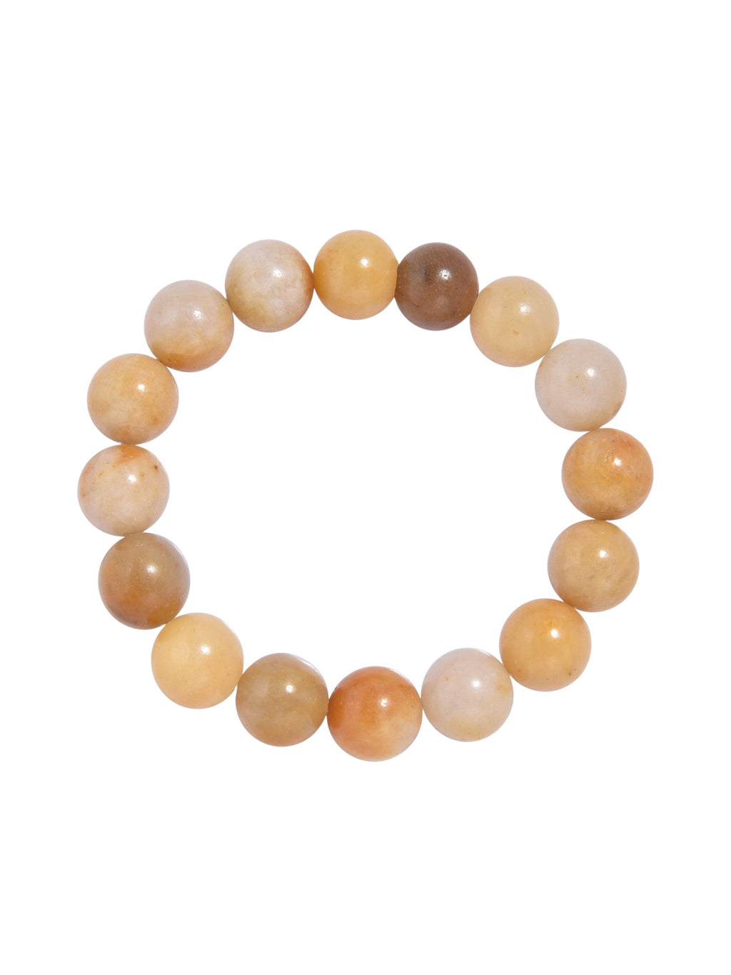 Golden Jade Stone Stretch Bracelet B1993-4MM