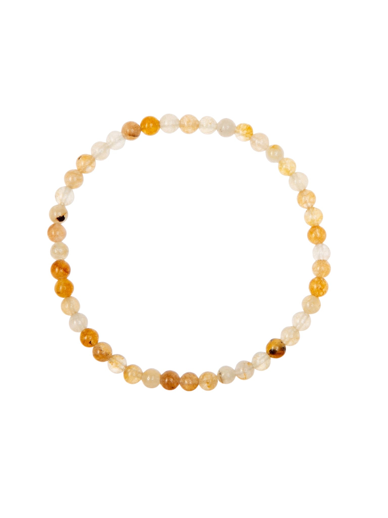 Golden Jade Stone Stretch Bracelet B1993-12MM