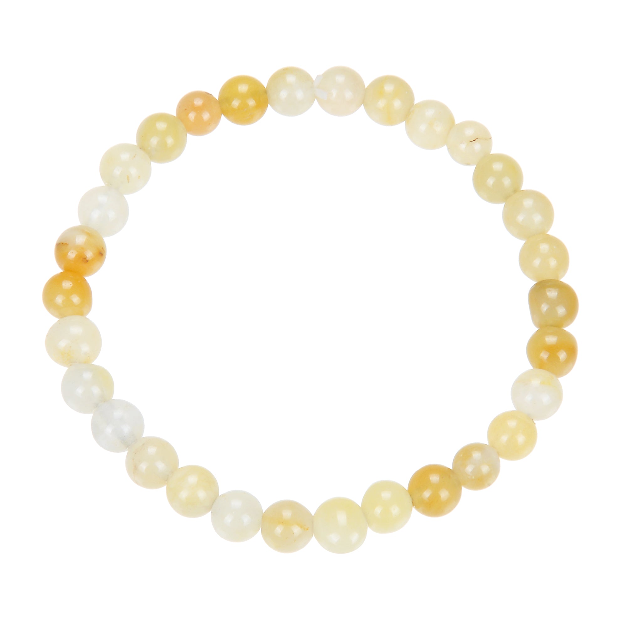 Golden Jade Stone Stretch Bracelet B1993-12MM
