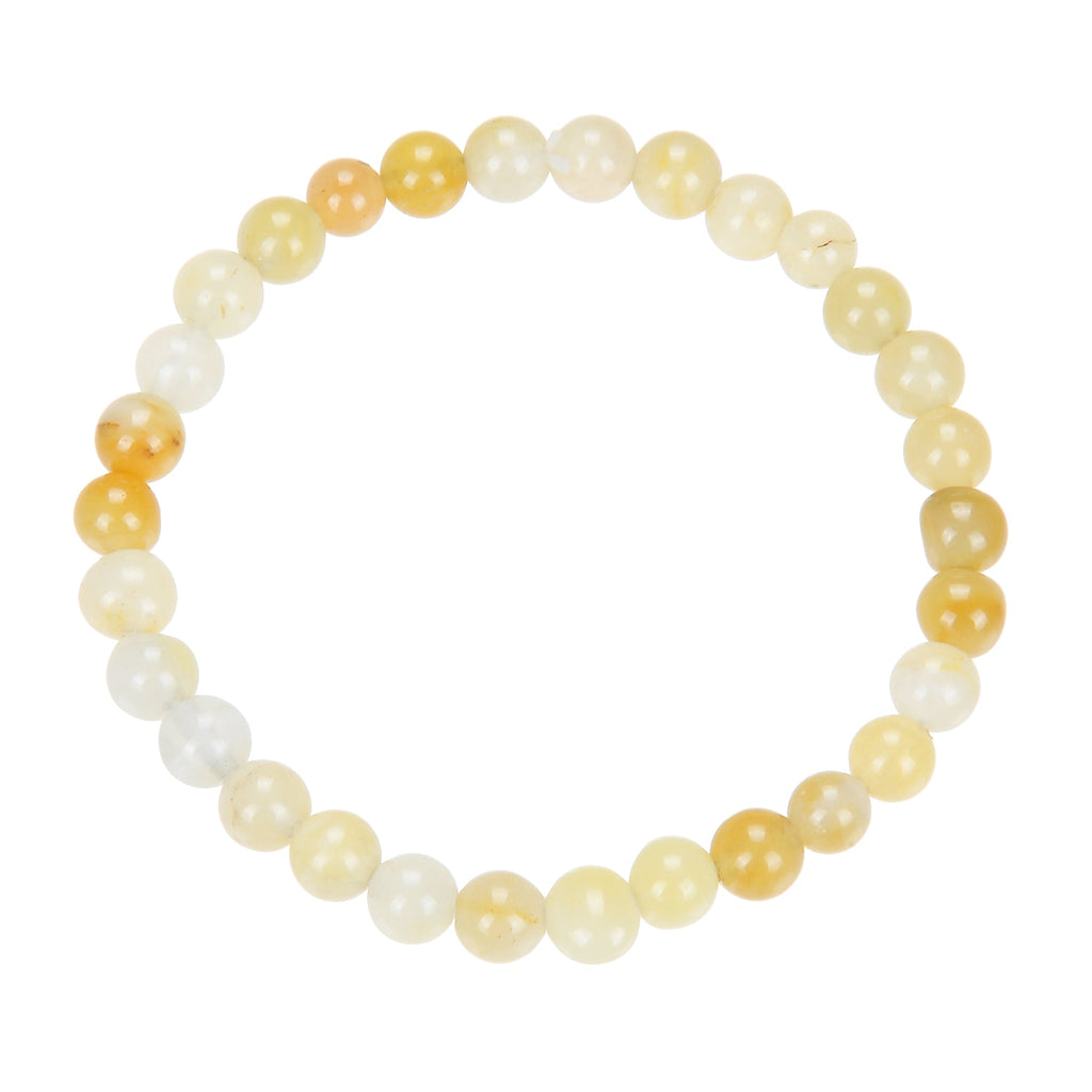 Golden Jade Stone Stretch Bracelet B1993-10MM