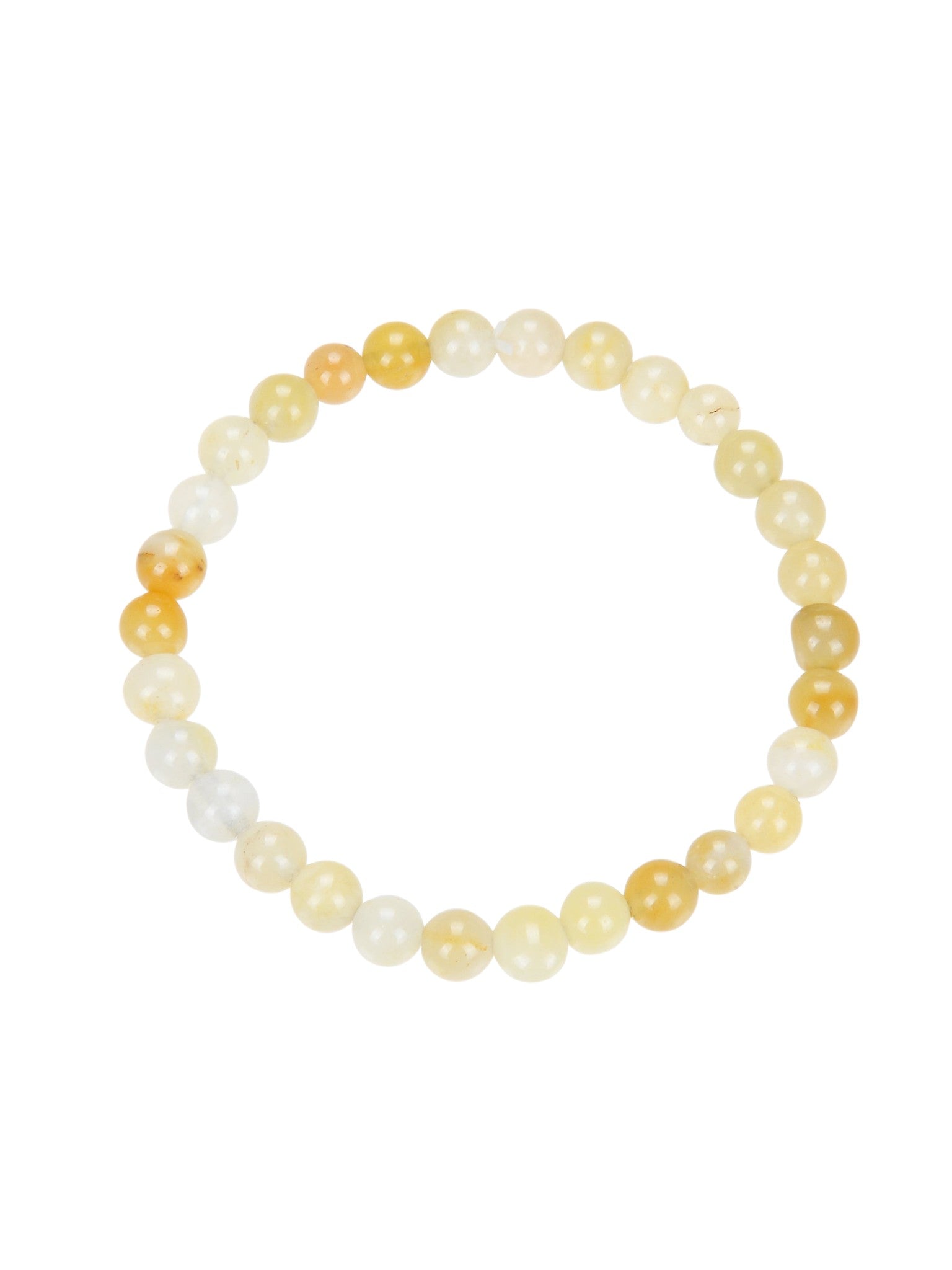 Golden Jade Stone Stretch Bracelet B1993-12MM