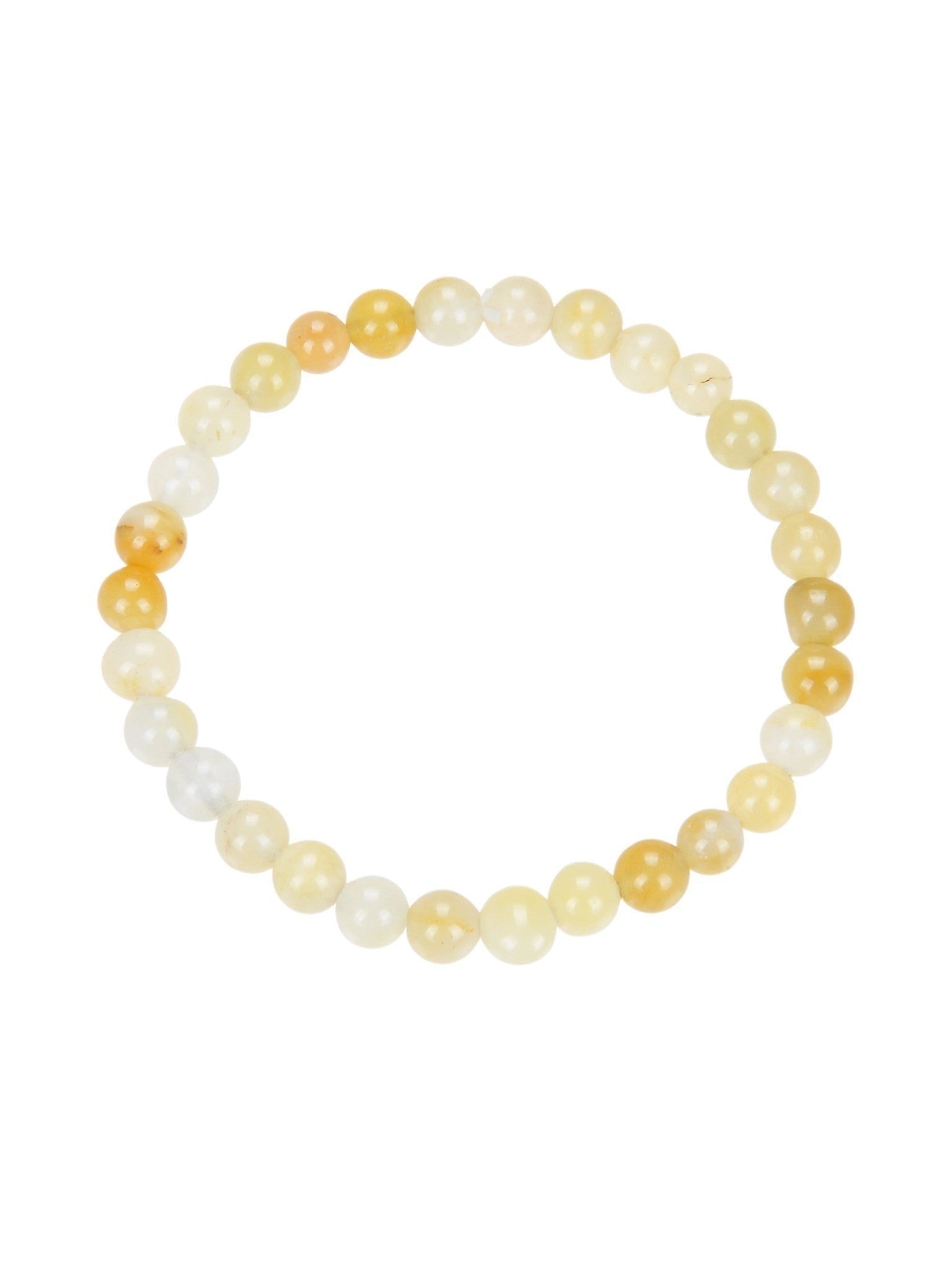 Golden Jade Stone Stretch Bracelet B1993-10MM