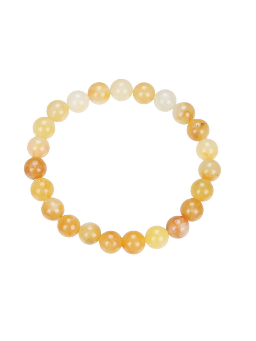 Golden Jade Stone Stretch Bracelet B1993-4MM