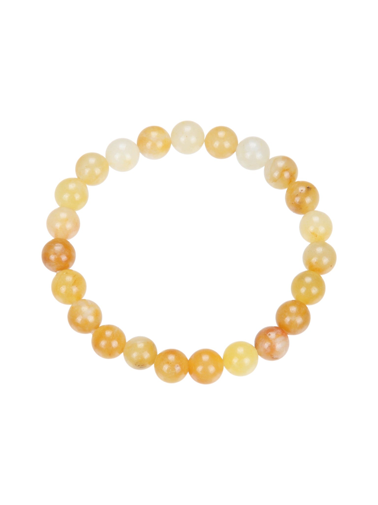 Golden Jade Stone Stretch Bracelet B1993-6MM