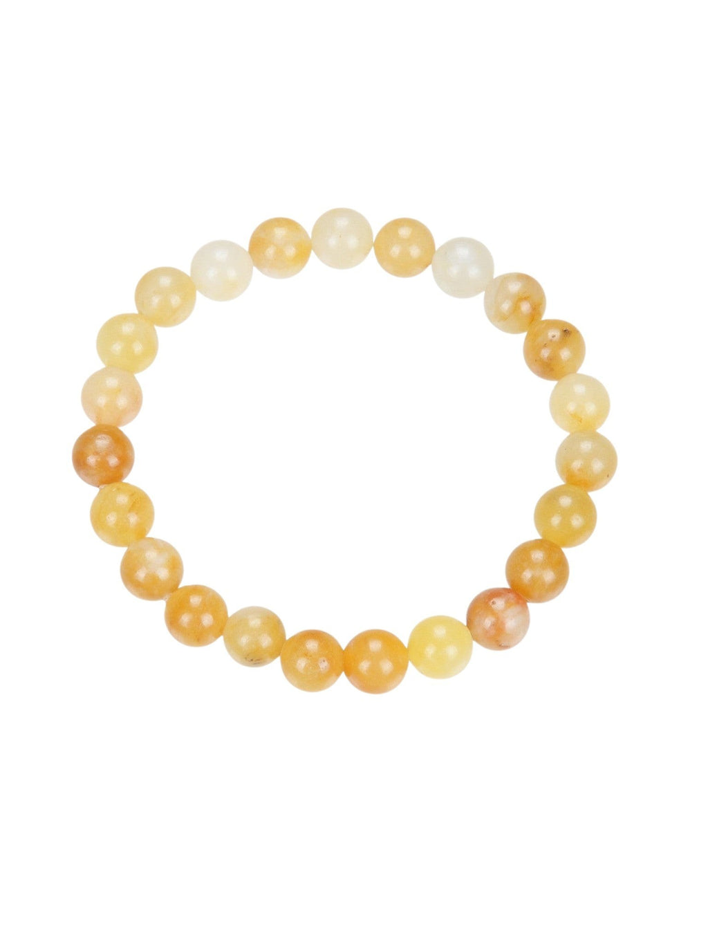 Golden Jade Stone Stretch Bracelet B1993-10MM
