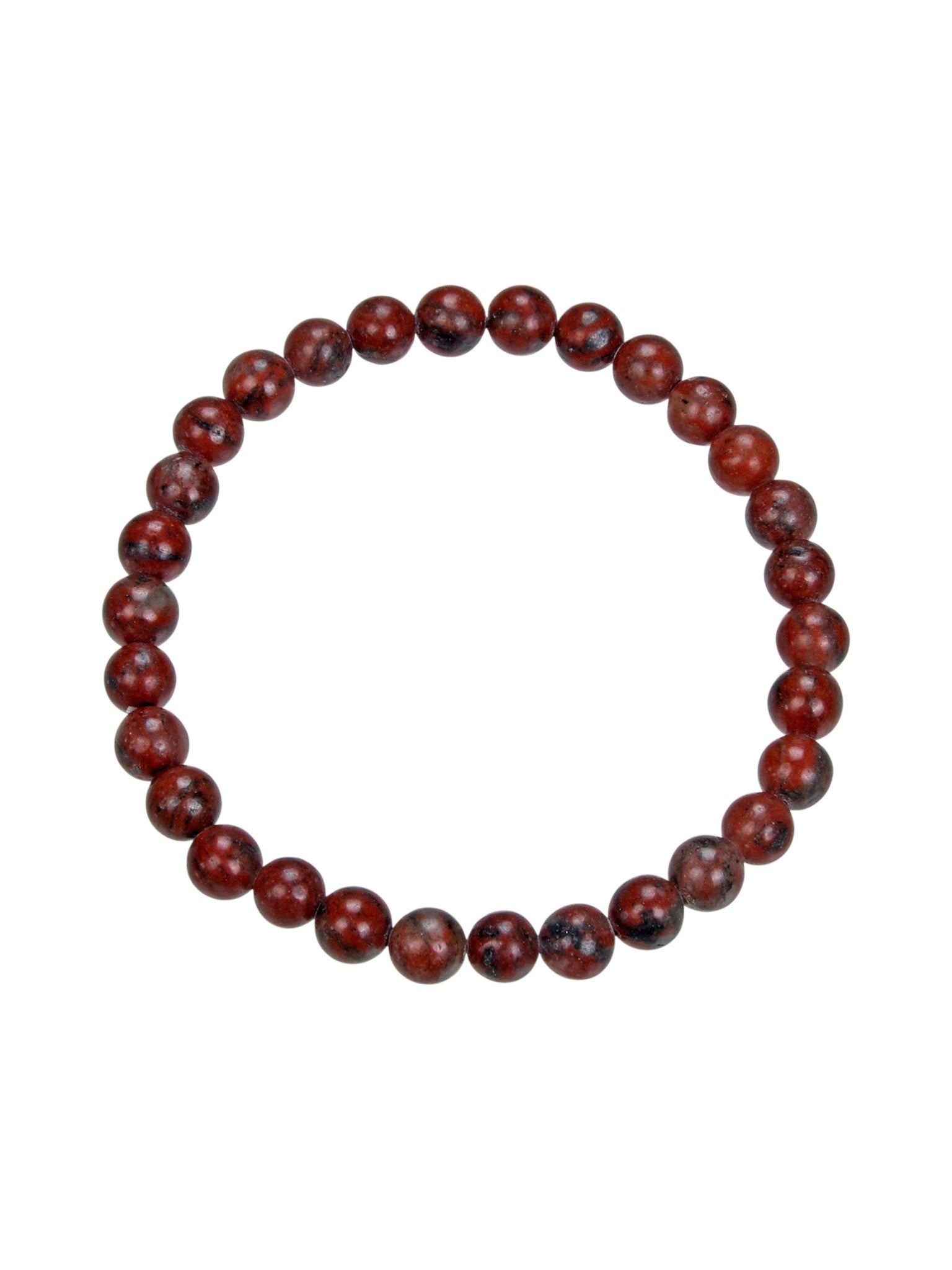 Red Sesame Jasper Stretch Bracelets B1994-6MM