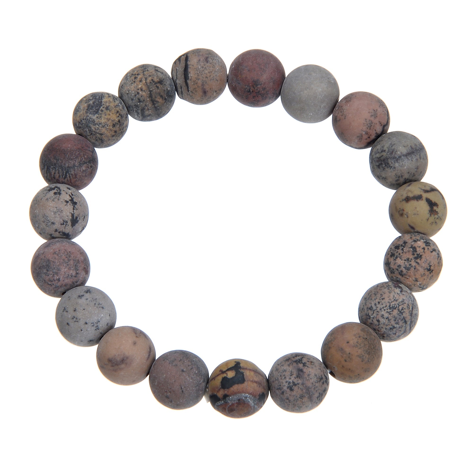Black Grassy Jasper Stretch Bracelet B1995-10MM
