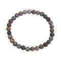 Black Grassy Jasper Bead Stretch Bracelet B1995 - 6MM Matte