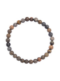 Black Grassy Jasper Bead Stretch Bracelet B1995 - 6MM Gloss
