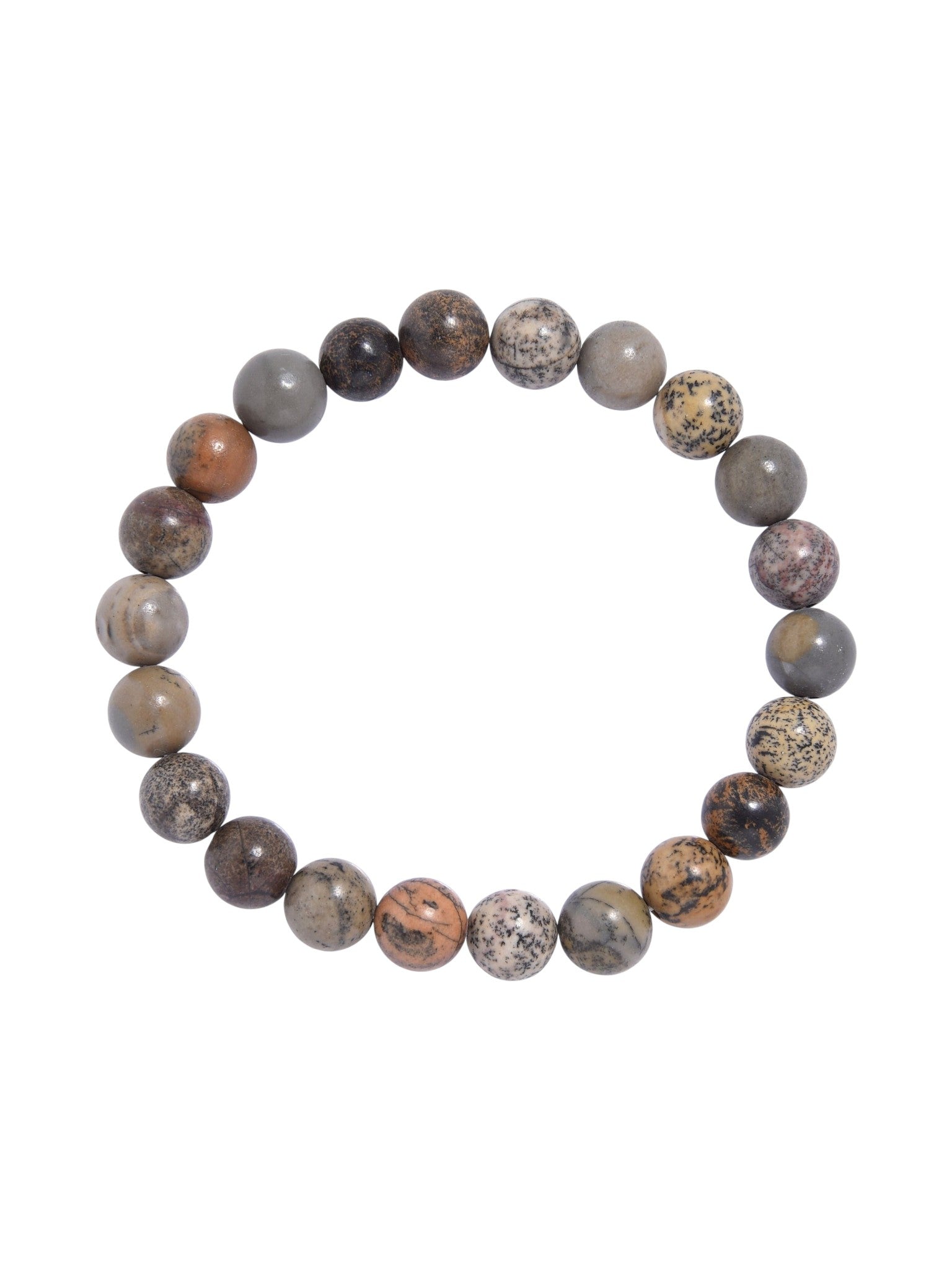 Black Grassy Jasper Stretch Bracelet B1995-8MM