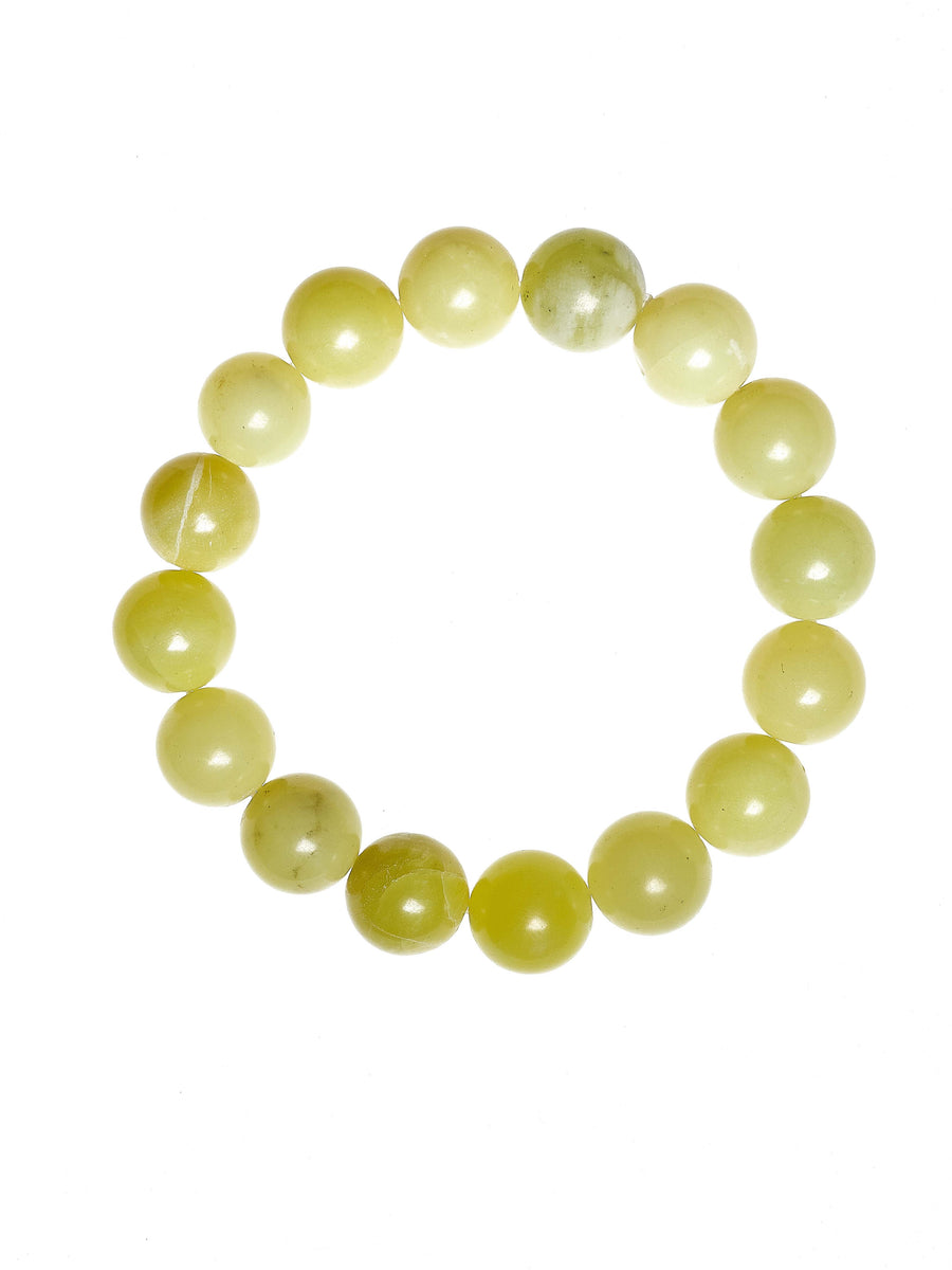 Lemon Jade Stone Stretch Bracelet B2048-12MM