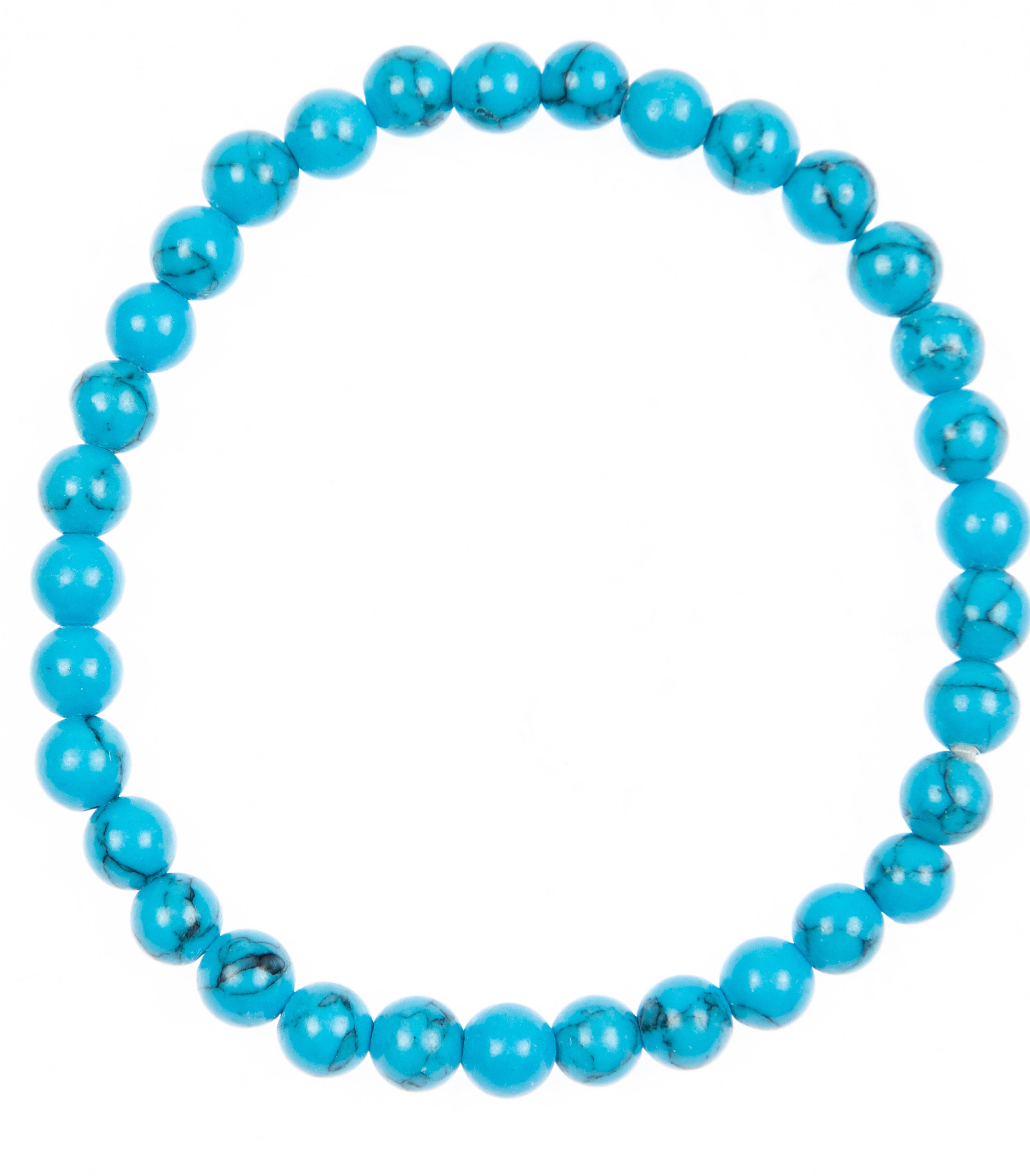 Composed Turquoise Howlite Stretch Bracelet B2049-6MM