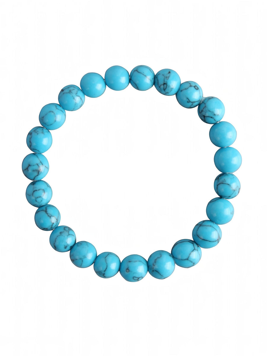 Composed Turquoise Howlite Stretch Bracelet B2049-8MM