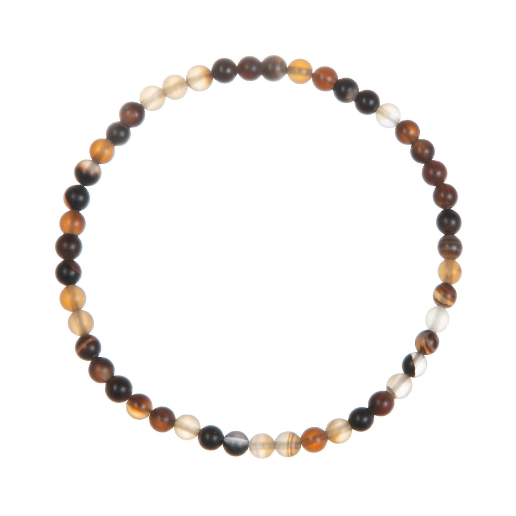 Brown Agate Matte Stretch Stone Bracelet B2053-8MM