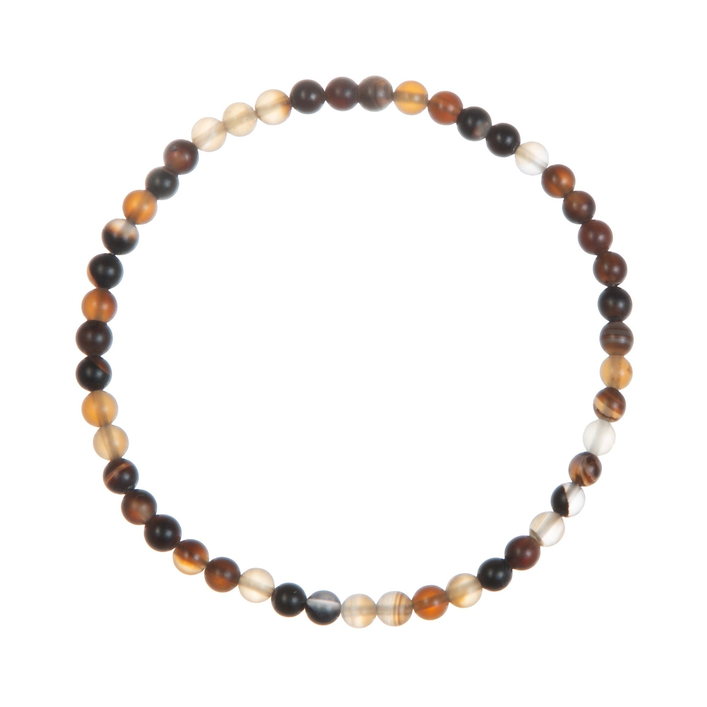 Brown Agate Matte Stretch Stone Bracelet B2053-8MM