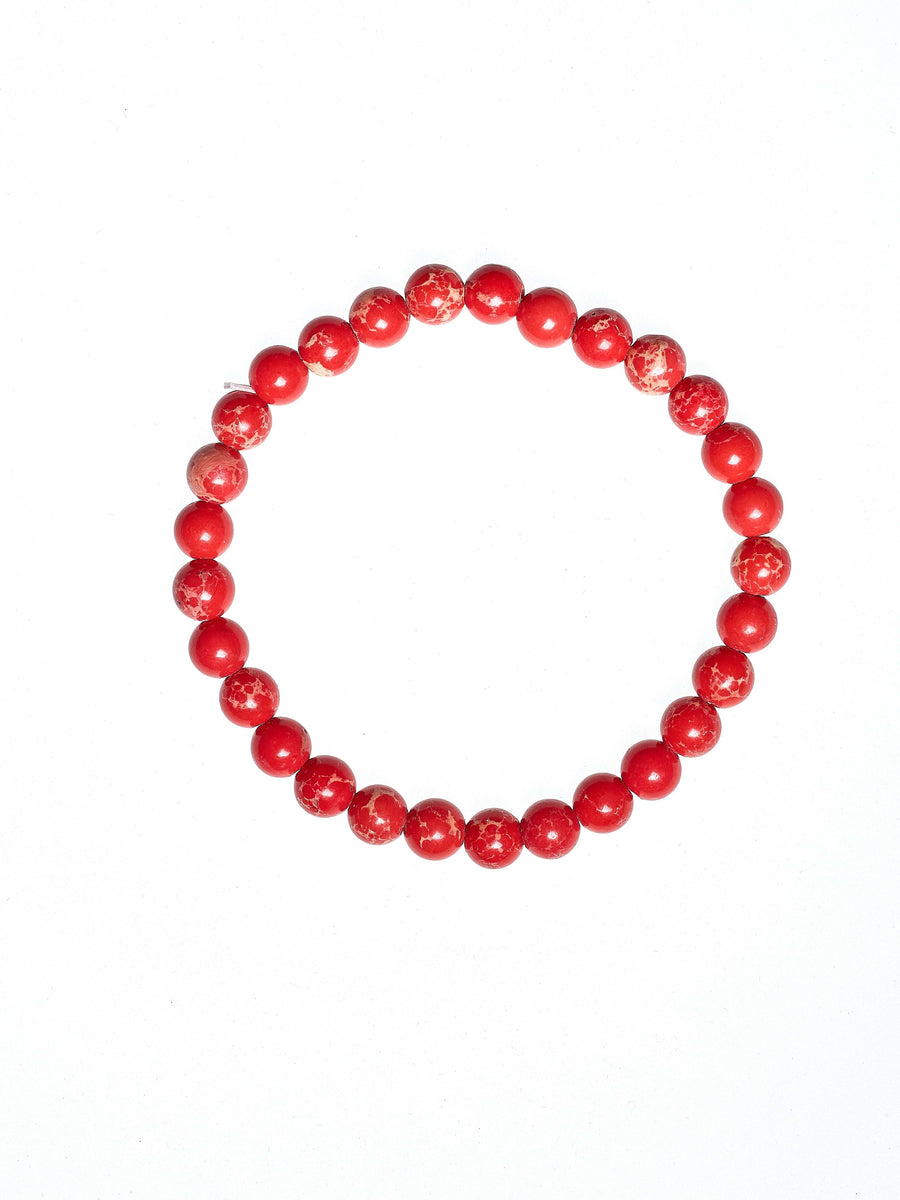 Composed Red Emperor Stretch Bracelet B2057-6MM