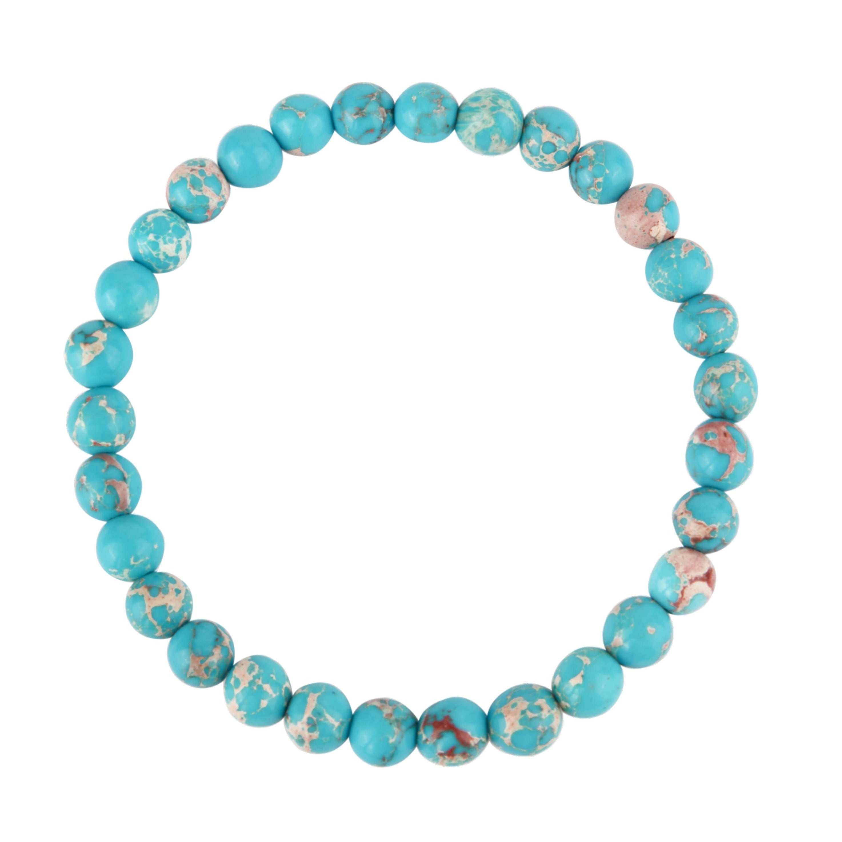 Composed Blue Emperor Stretch Bracelet B2057-6MM