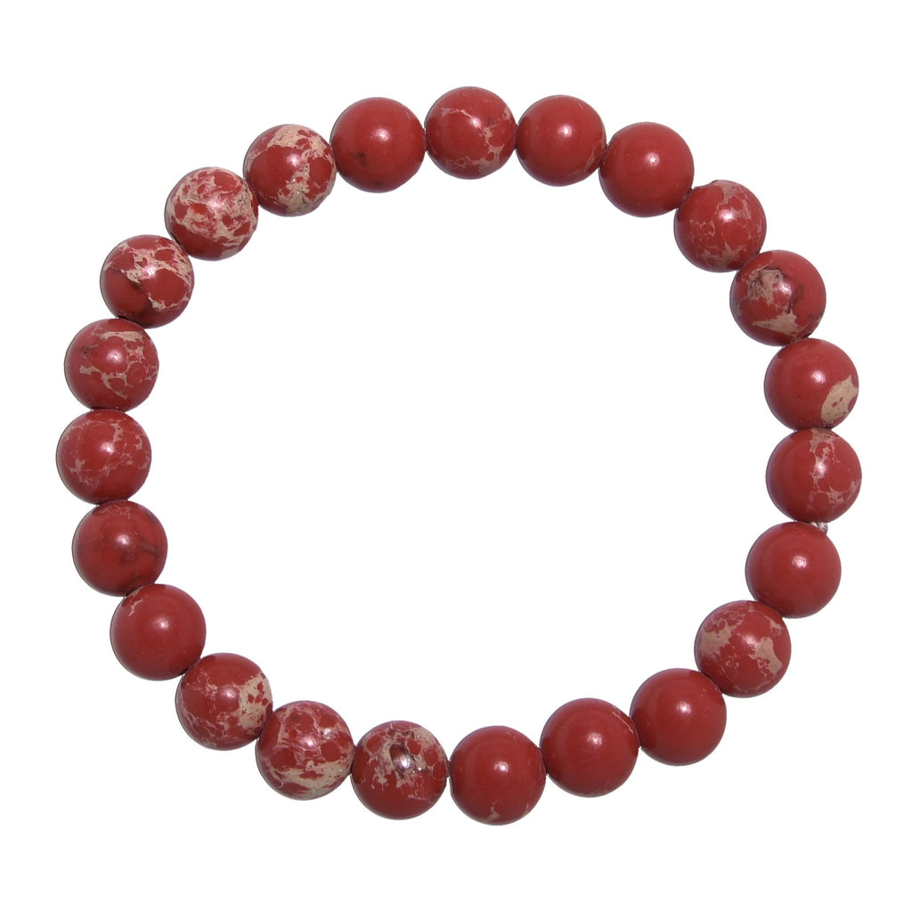 Composed Red Emperor Stretch Bracelet B2057-8MM
