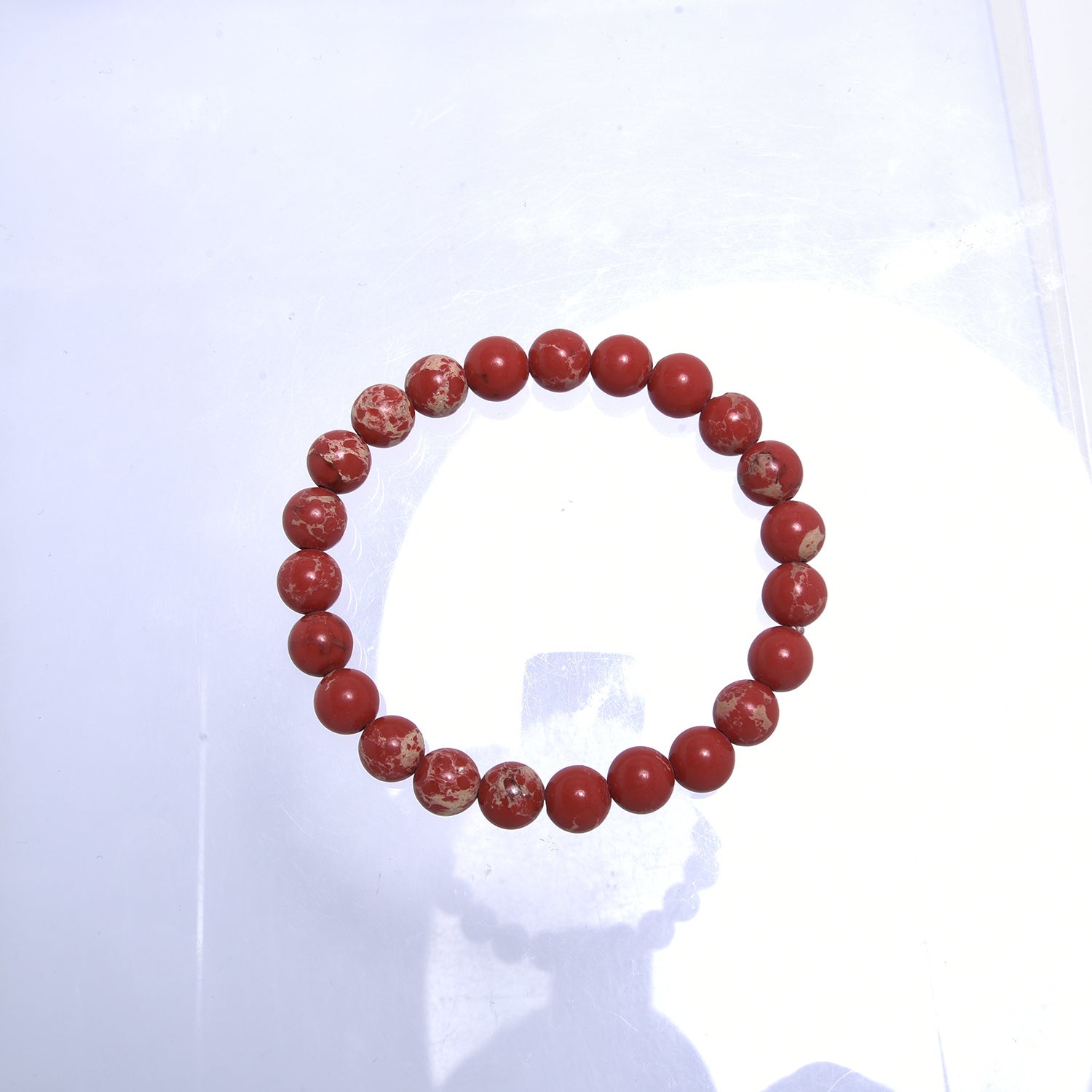 Composed Red Emperor Stretch Bracelet B2057-8MM