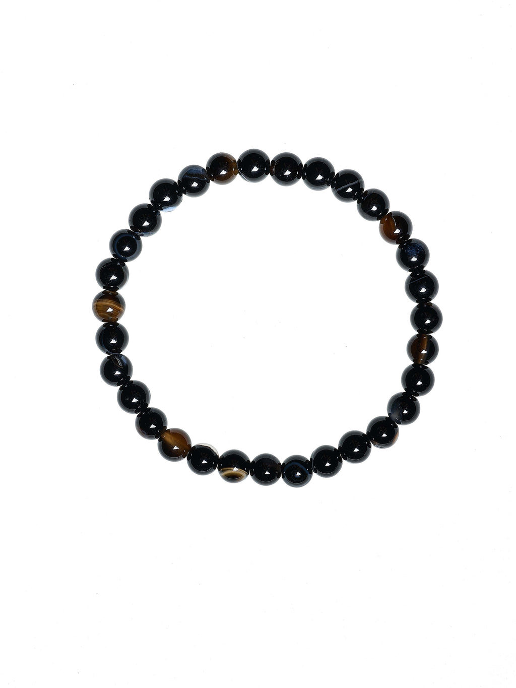 Black Striped Agate Stretch Bracelet B2077-6MM