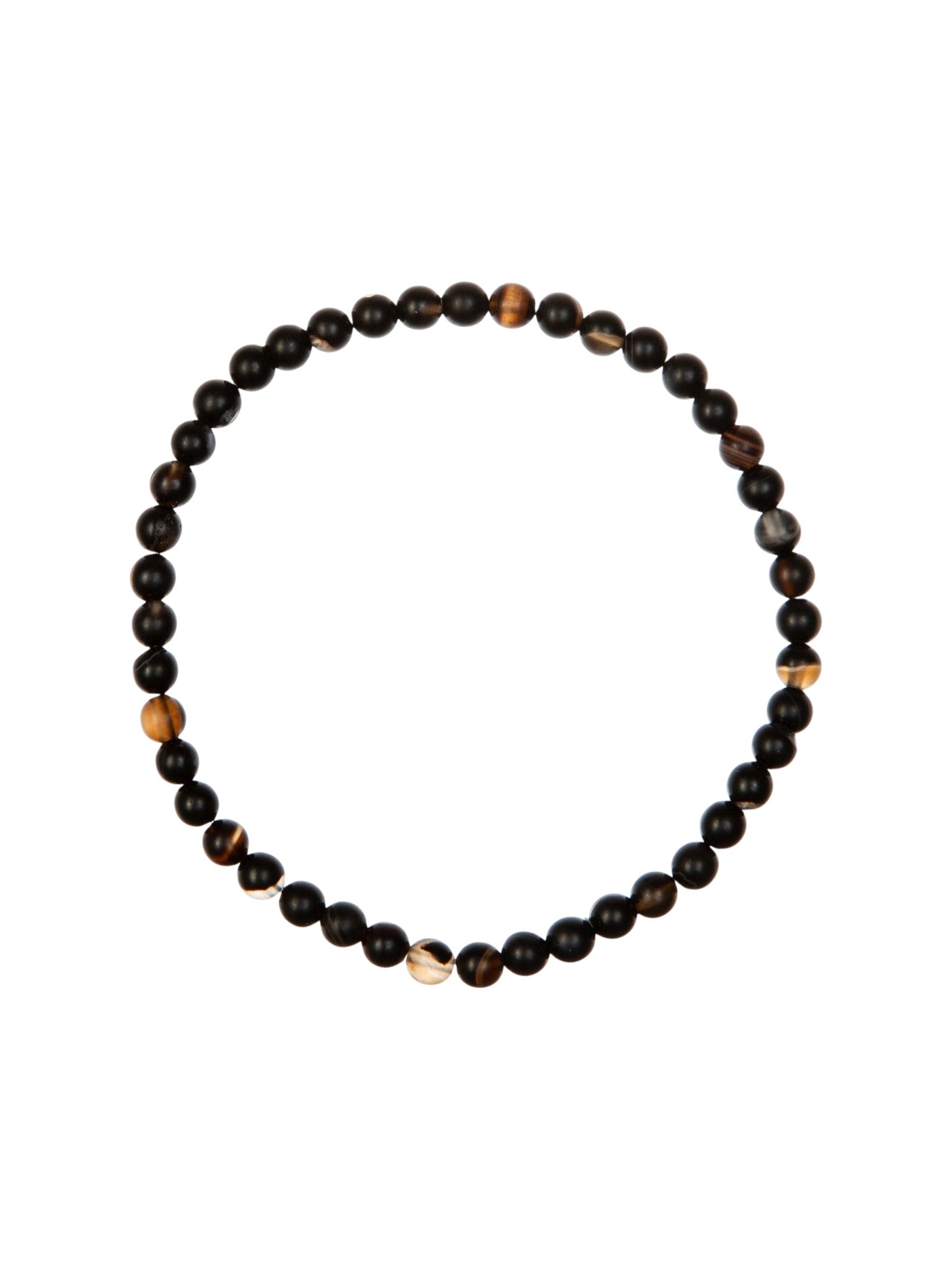 Black Striped Agate Stretch Bracelet B2077-4MM