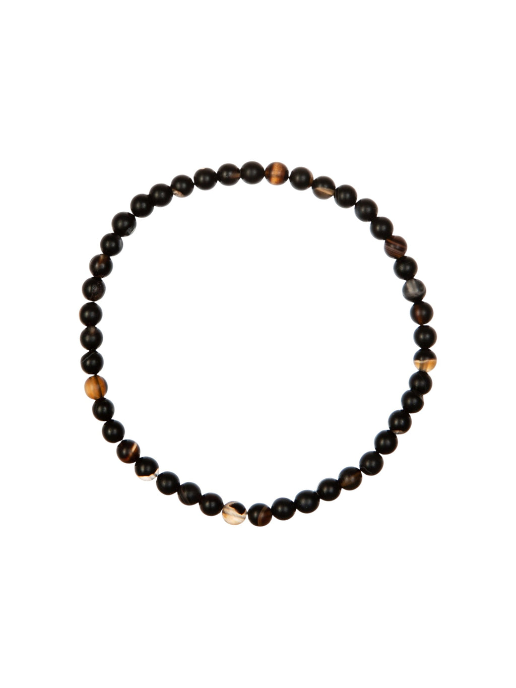 Black Striped Agate Stretch Bracelet B2077-6MM