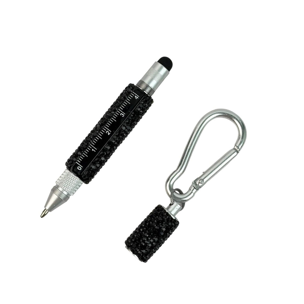 Multi Functional Pen Stylus and Tools Ceramic Rhinestones Keychain CR0113