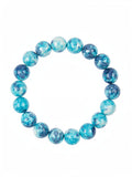 Blue White Rain Color Stone Stretch Bracelet B2927-10MM
