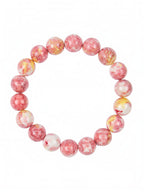 Pink Yellow Rain Color Stone Stretch Bracelet B2928-10MM
