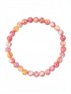 Pink Yellow Rain Color Stone Stretch Bracelet B2928-8MM
