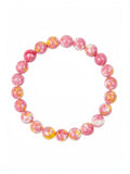 Pink Yellow Rain Color Stone Stretch Bracelet B2928-6MM
