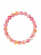 Pink Yellow Rain Color Stone Stretch Bracelet B2928-8MM
