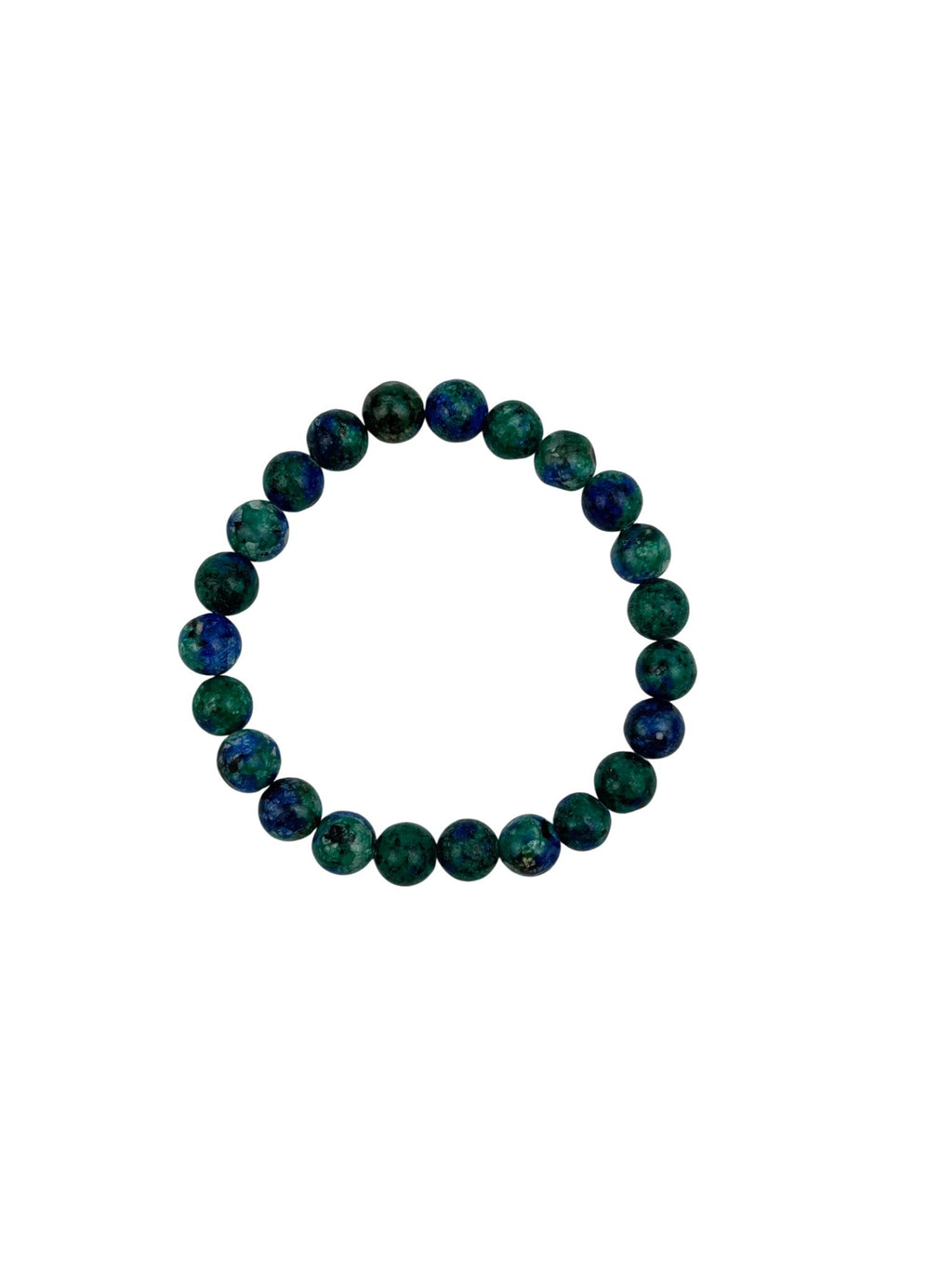 Blue Green Granite Stone Stretch Bracelet B2929-6MM - view 3