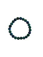 Blue Green Granite Stone Stretch Bracelet B2929-6MM - view 3