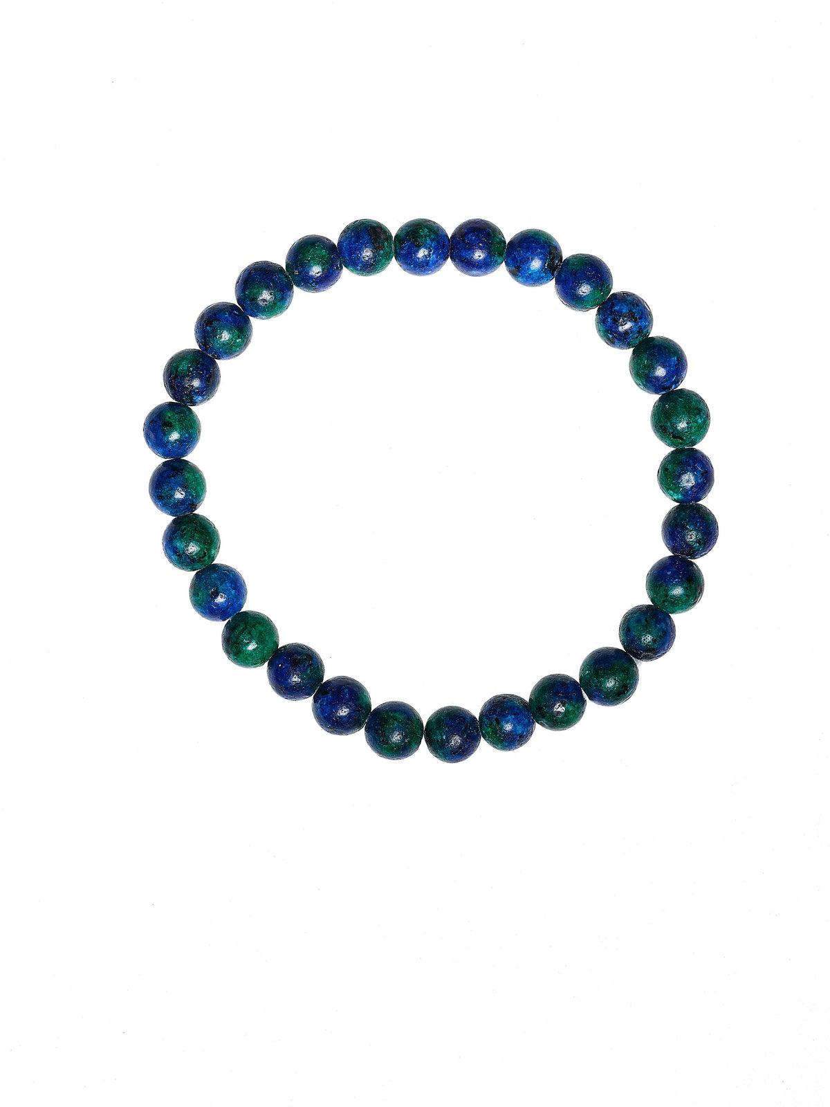 Blue Green Granite Stone Stretch Bracelet B2929-6MM