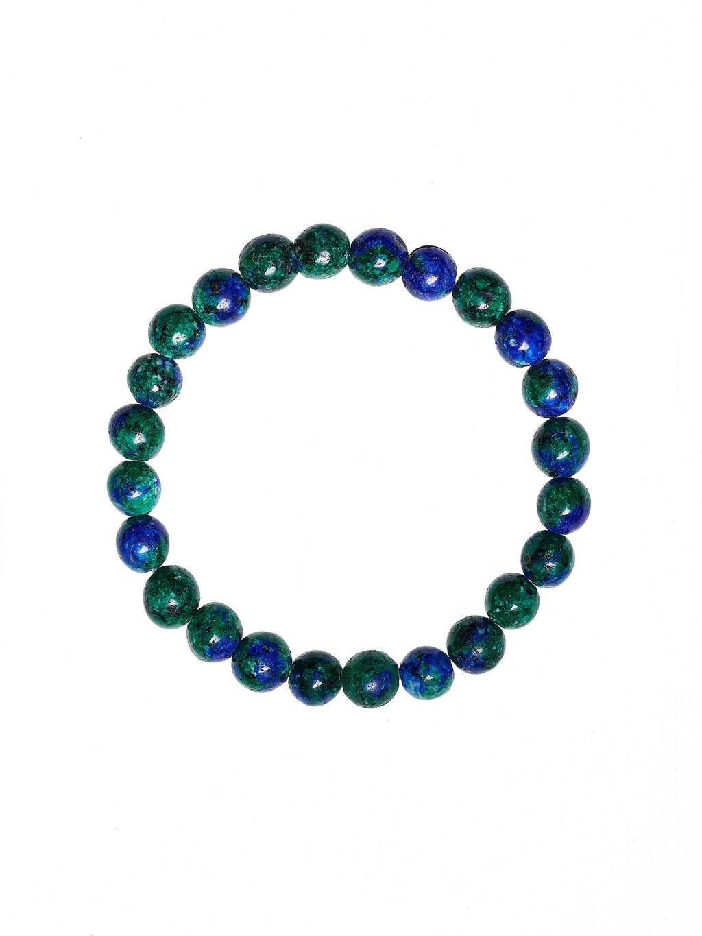 Blue Green Granite Stone Stretch Bracelet B2929-6MM - view 2
