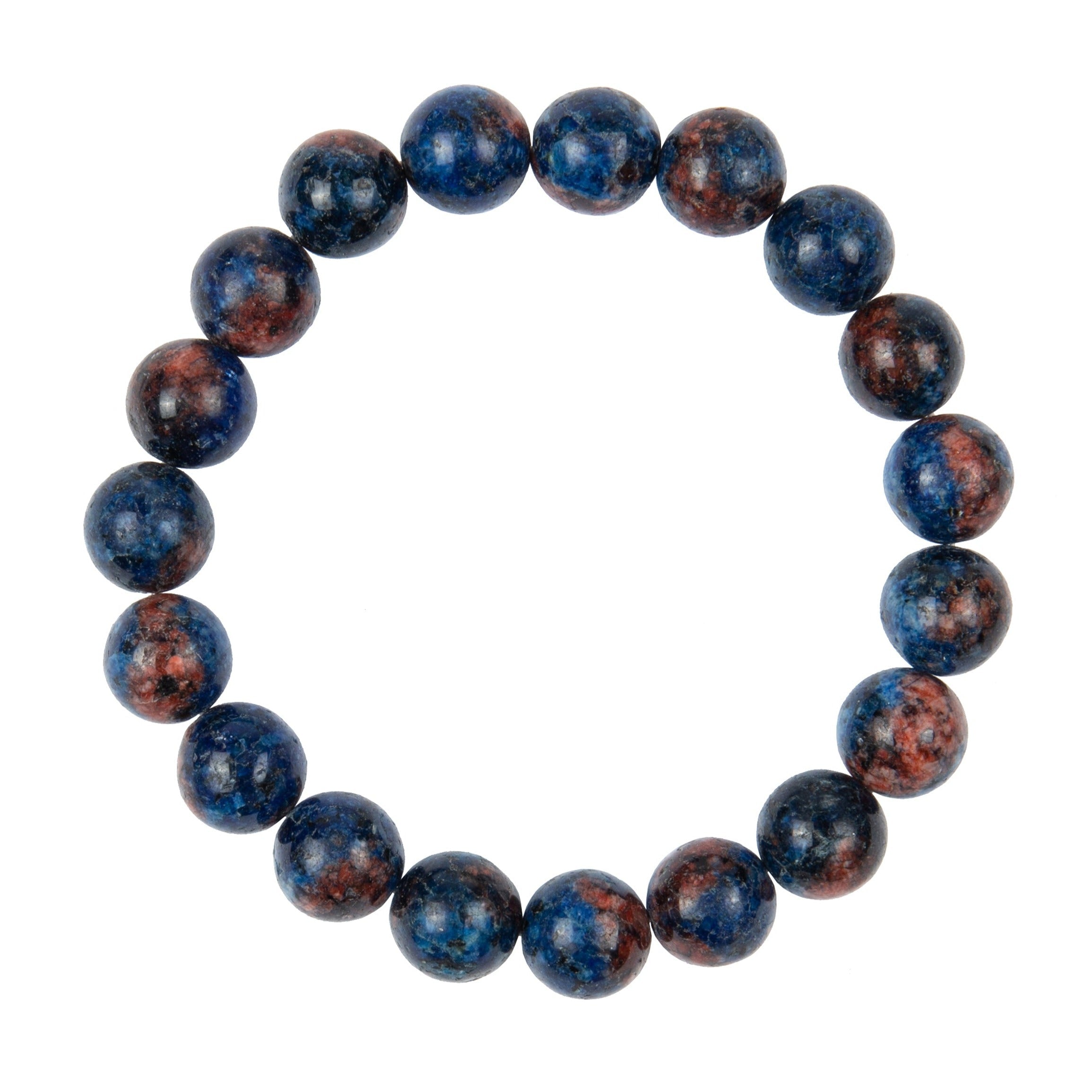 Blue Orange Granite Stone Stretch Bracelet B2930-8MM