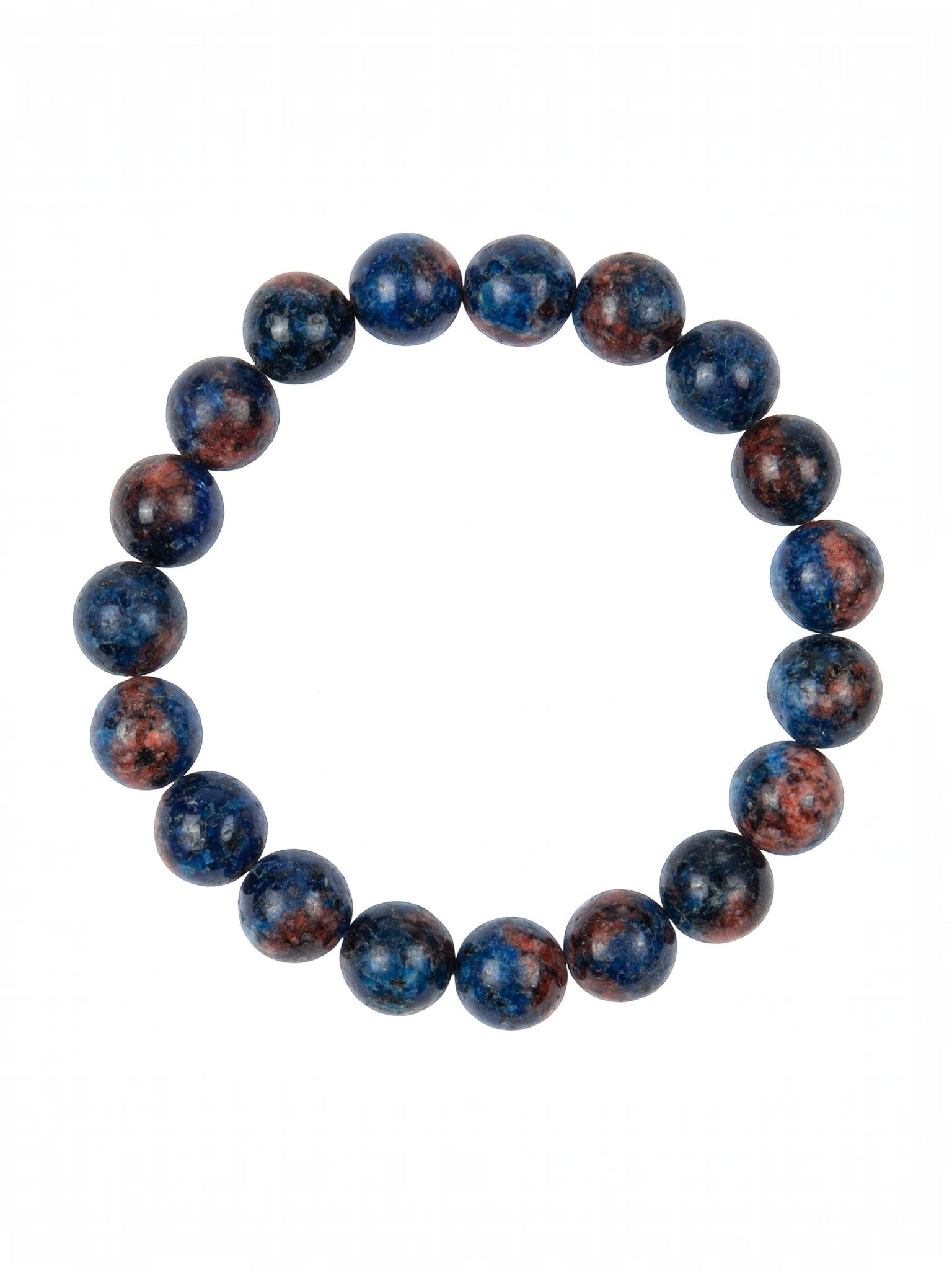 Blue Orange Granite Stone Stretch Bracelet B2930-8MM