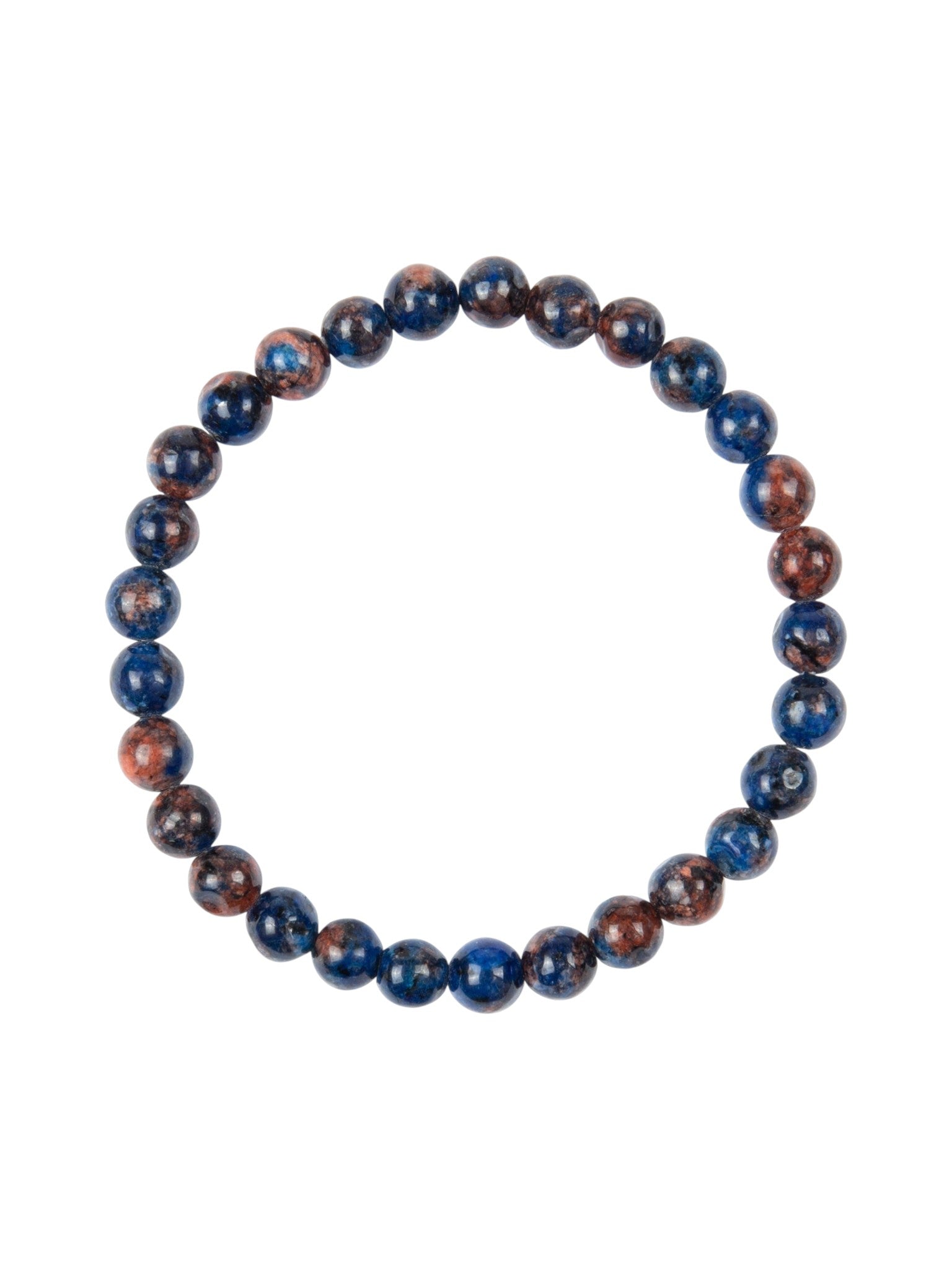 Blue Orange Granite Stone Stretch Bracelet B2930-6MM