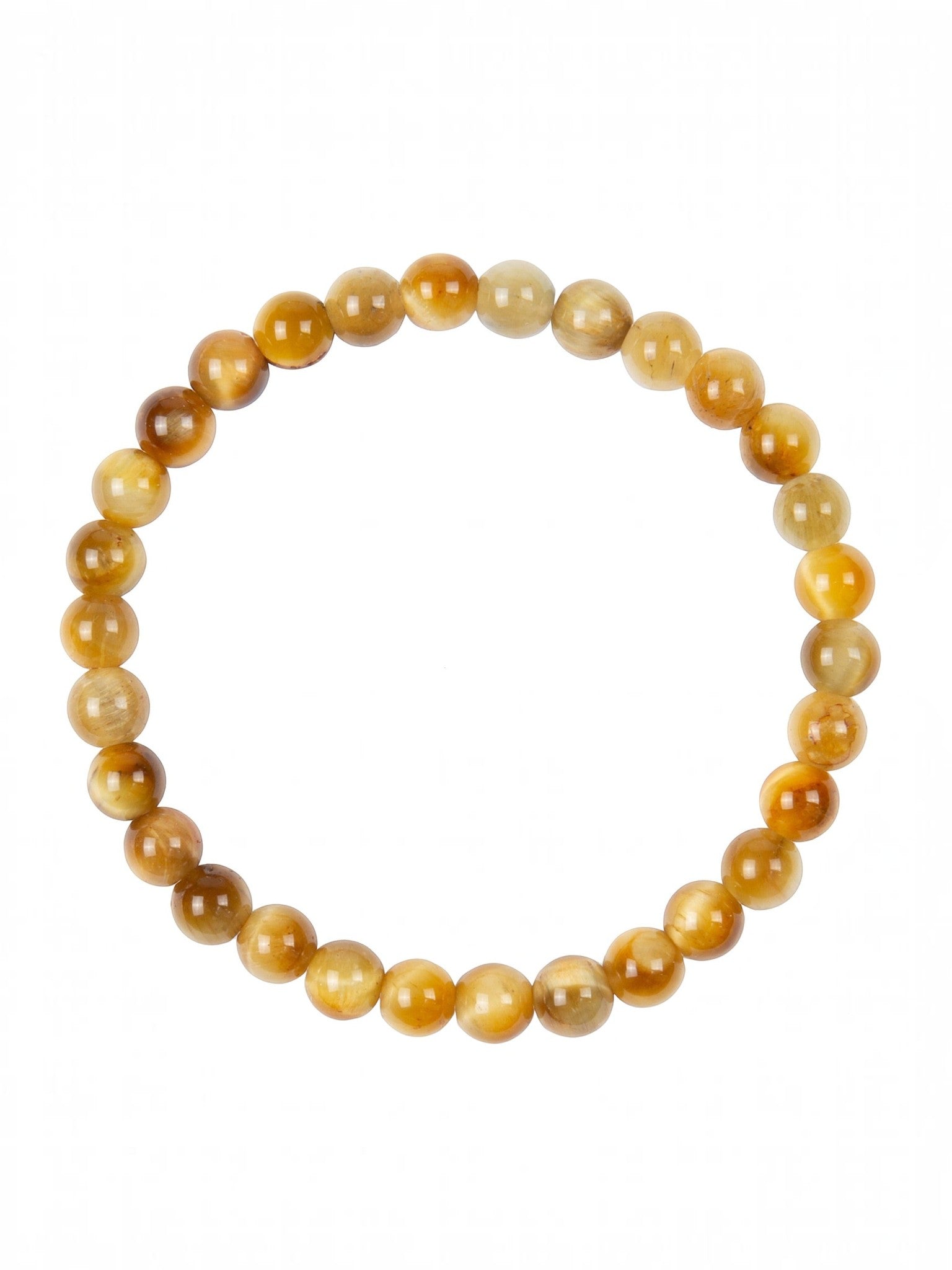 Colored Gold Tiger Eye Stone Stretch Bracelet B2973-6MM