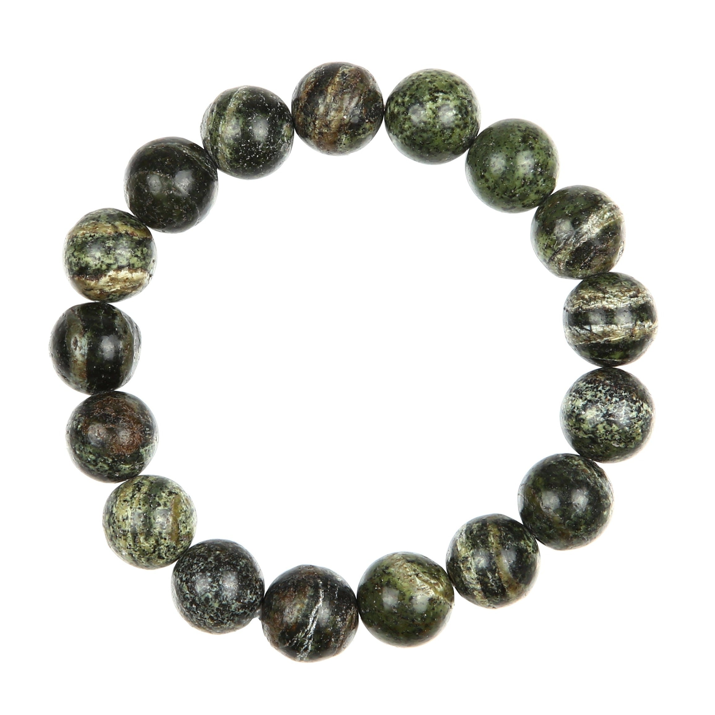 Green Zebra Jasper Stone Stretch Bracelet B2978-8MM