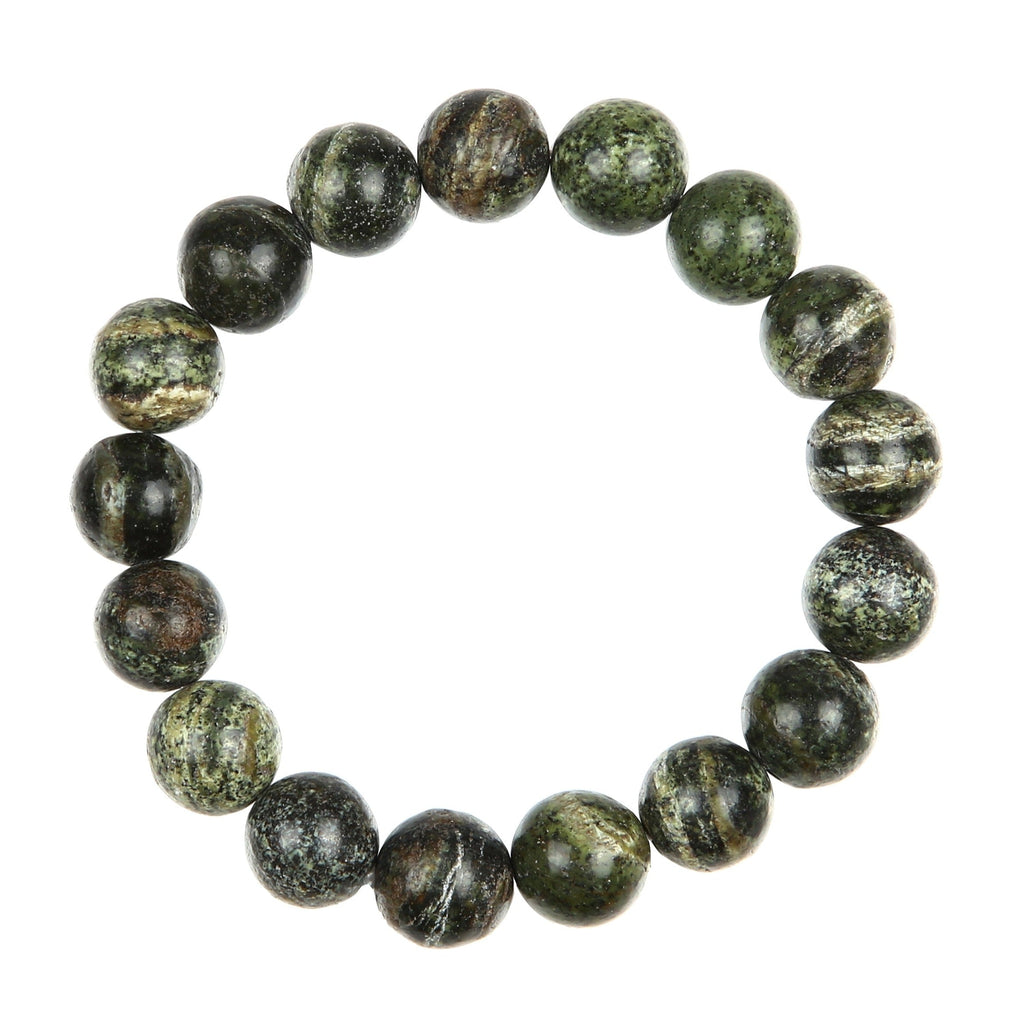 Green Zebra Jasper Stone Stretch Bracelet B2978-10MM
