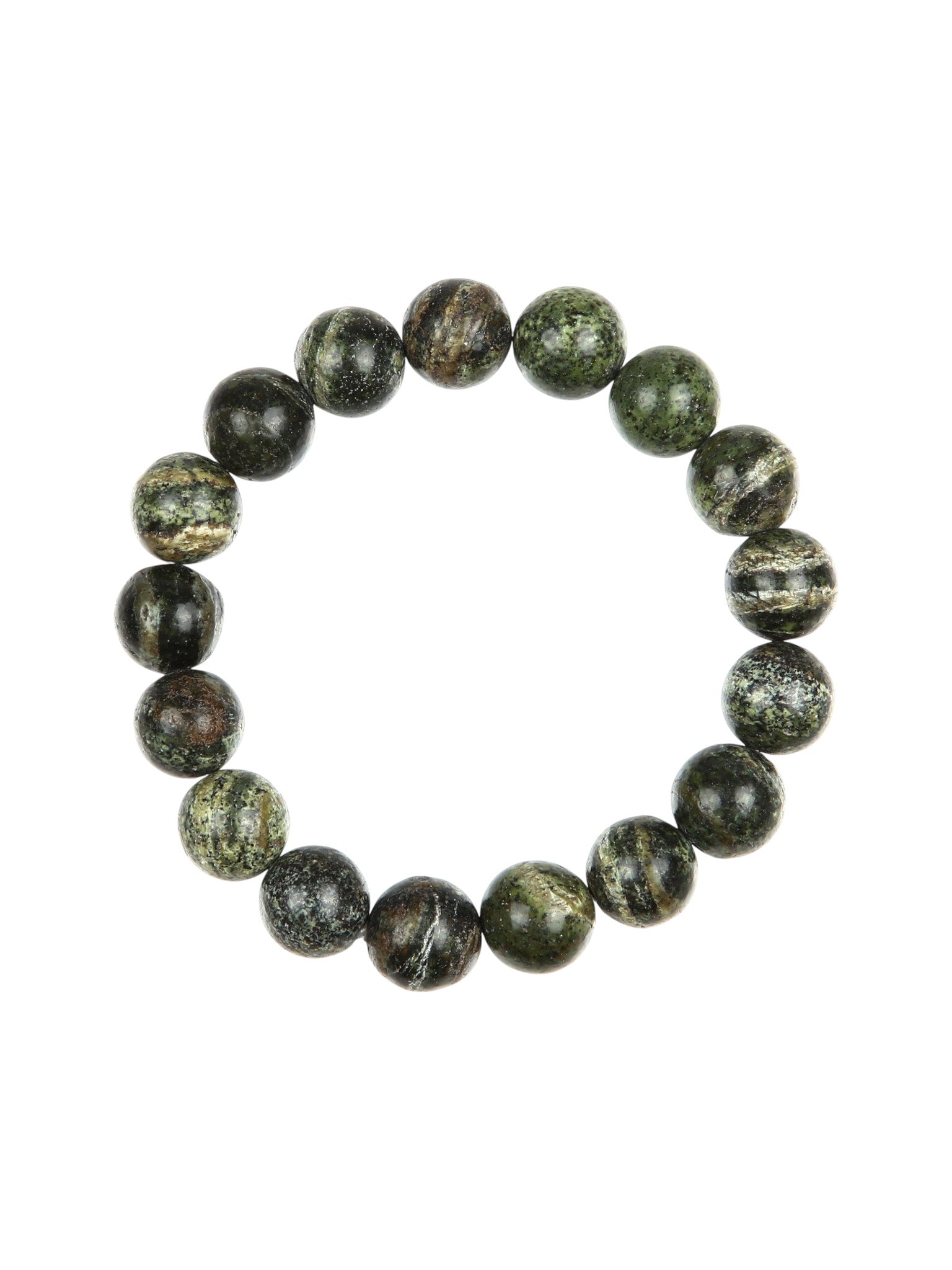 Green Zebra Jasper Stone Stretch Bracelet B2978-8MM