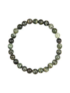 Green Zebra Jasper Stone Stretch Bracelet B2978-6MM - view 3