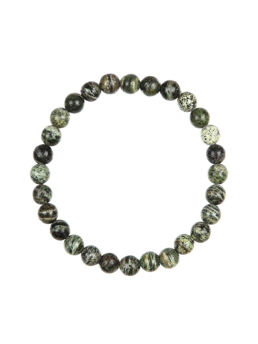 Green Zebra Jasper Stone Stretch Bracelet B2978-10MM