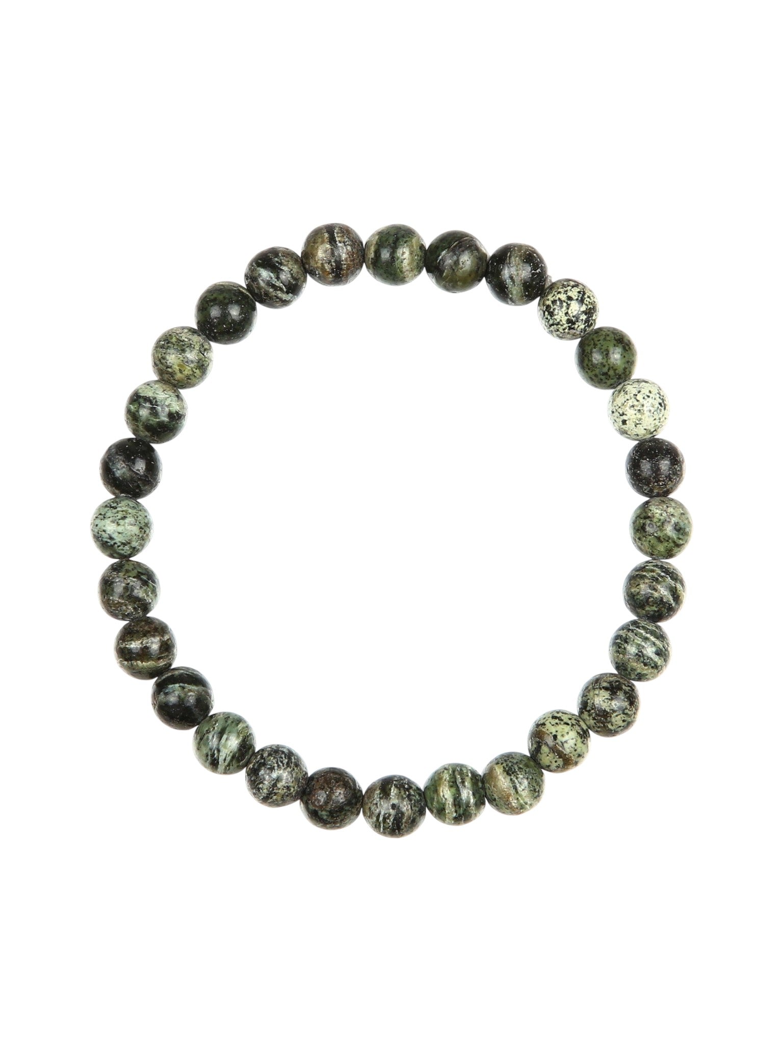 Green Zebra Jasper Stone Stretch Bracelet B2978-10MM